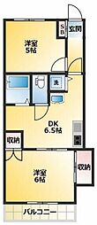 メゾン・ド・パルビー 2DKの間取図画像