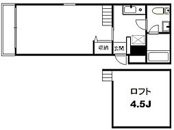 エムズヴィラ ワンルームの間取図画像