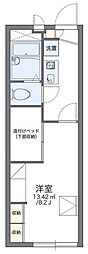 レオパレスラビーネ 2階1Kの間取り