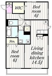 リベラマーロ 2LDKの間取図画像