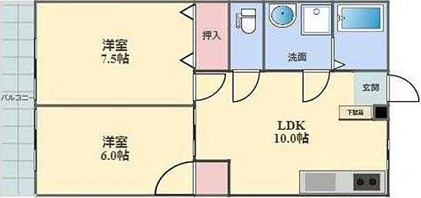 グレイスハイム 203｜神奈川県川崎市宮前区馬絹５丁目(賃貸マンション2LDK・2階・43.74㎡)の写真 その2