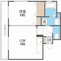 千早シャトー 1LDKの間取図画像