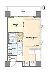 Mトリアノン 3階1LDKの間取り
