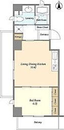 BPRレジデンス国立 1LDKの間取図画像