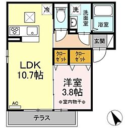 ソラーレ湘南 1LDKの間取図画像