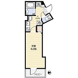 アンバー新小岩 2階1Kの間取り