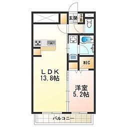 ソレイユサカエ 1LDKの間取図画像