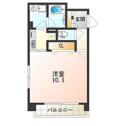 JR東西線 御幣島駅 徒歩8分の賃貸マンション 2階1Kの間取り