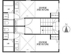KIフラット3 2階ワンルームの間取り