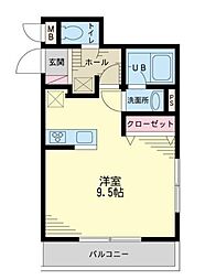 ラフィネス光が丘II 3階ワンルームの間取り