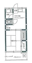 コーポ保谷 2階1DKの間取り