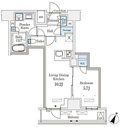 ベルファース神田神保町 1LDKの間取図画像