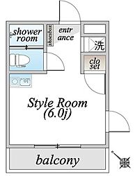 ヴェルティー ワンルームの間取図画像