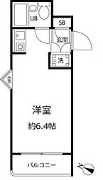 エムズフォレスト 2階ワンルームの間取り