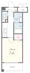 フローリッシュ 1階1Kの間取り