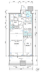 パークタワー勝どきサウス 1LDKの間取図画像