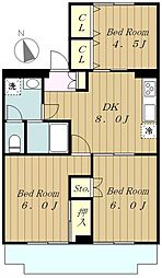 小田急小田原線 相模大野駅 徒歩5分の賃貸マンション 1階3DKの間取り