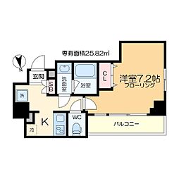 アーバンパーク綾瀬III 4階1Kの間取り