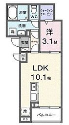 ヒカルサ志木 1LDKの間取図画像