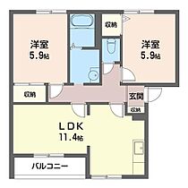 タウンヒル松葉Ａ 00101 ｜ 茨城県龍ケ崎市松葉１丁目19（賃貸アパート2LDK・1階・54.30㎡） その2