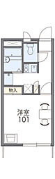 レオパレスセゾン杜 1Kの間取図画像