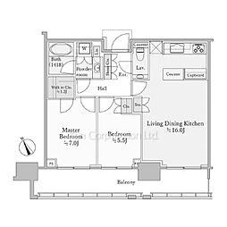パークコート六本木ヒルトップ 2LDKの間取図画像