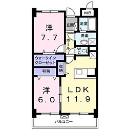ラヴィカルム 2LDKの間取図画像