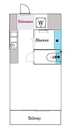 トップ恵比寿 5階ワンルームの間取り