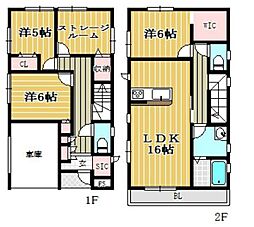 糸島市浦志戸建 1階3SLDKの間取り