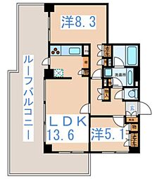 ベルフォート西荻駅前 2LDKの間取図画像