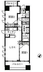 ParkCube日本橋水天宮 2LDKの間取図画像