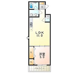 Osaka Metro御堂筋線 北花田駅 徒歩4分の賃貸アパート 1階1LDKの間取り