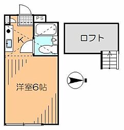 ハイツ東橋本 ワンルームの間取図画像