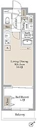 ルネサンスコート門前仲町 3階1LDKの間取り