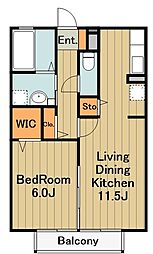 相原ヒルズみつまた 1LDKの間取図画像
