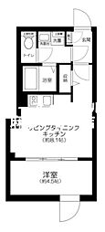 ルニ日本橋 1LDKの間取図画像