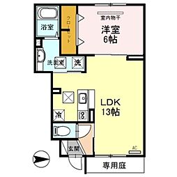 イーストヴィレッジ2015 1LDKの間取図画像