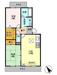 ハイツサンピーチ・C 2LDKの間取図画像