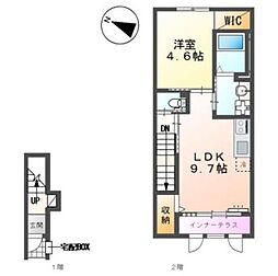 所沢市大字北秋津 アパート新築工事 1LDKの間取図画像