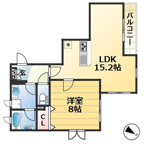 villa le Euphori a KITANO ｜兵庫県神戸市中央区北野町３丁目(賃貸マンション1LDK・2階・51.33㎡)の写真 その2