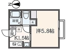 シティハイム清雅タチカワ 2階1Kの間取り