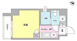 シンシア芝浦lunetta 8階1Kの間取り