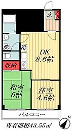 ベルジェ行徳 2DKの間取図画像