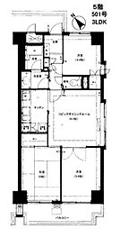 サンラインお茶の水 5階3LDKの間取り