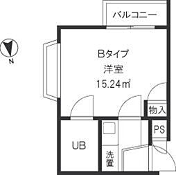 コスタ本牧壱番館 ワンルームの間取図画像