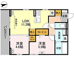 La Douceur戸田公園 2LDKの間取図画像
