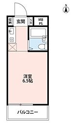 上落合レジデンス ワンルームの間取図画像