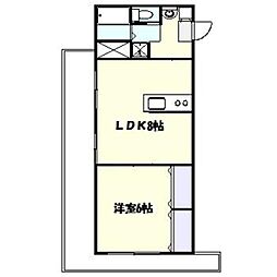成和 1LDKの間取図画像