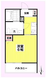 カルヴィ川崎 3階1Kの間取り