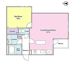 LAPiS三鷹 1LDKの間取図画像